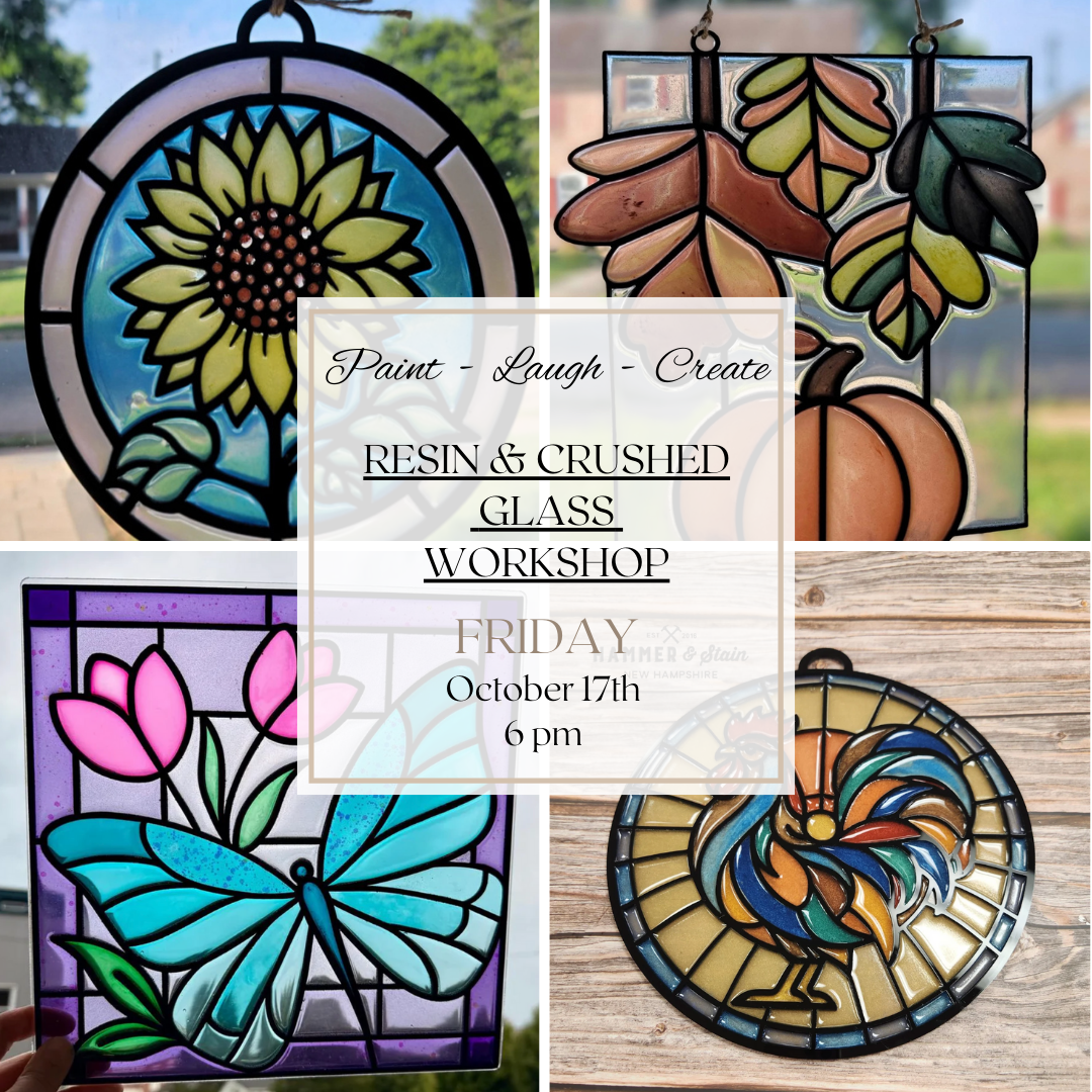 RESIN AND CRUSHED GLASS-OCT 17TH,6PM