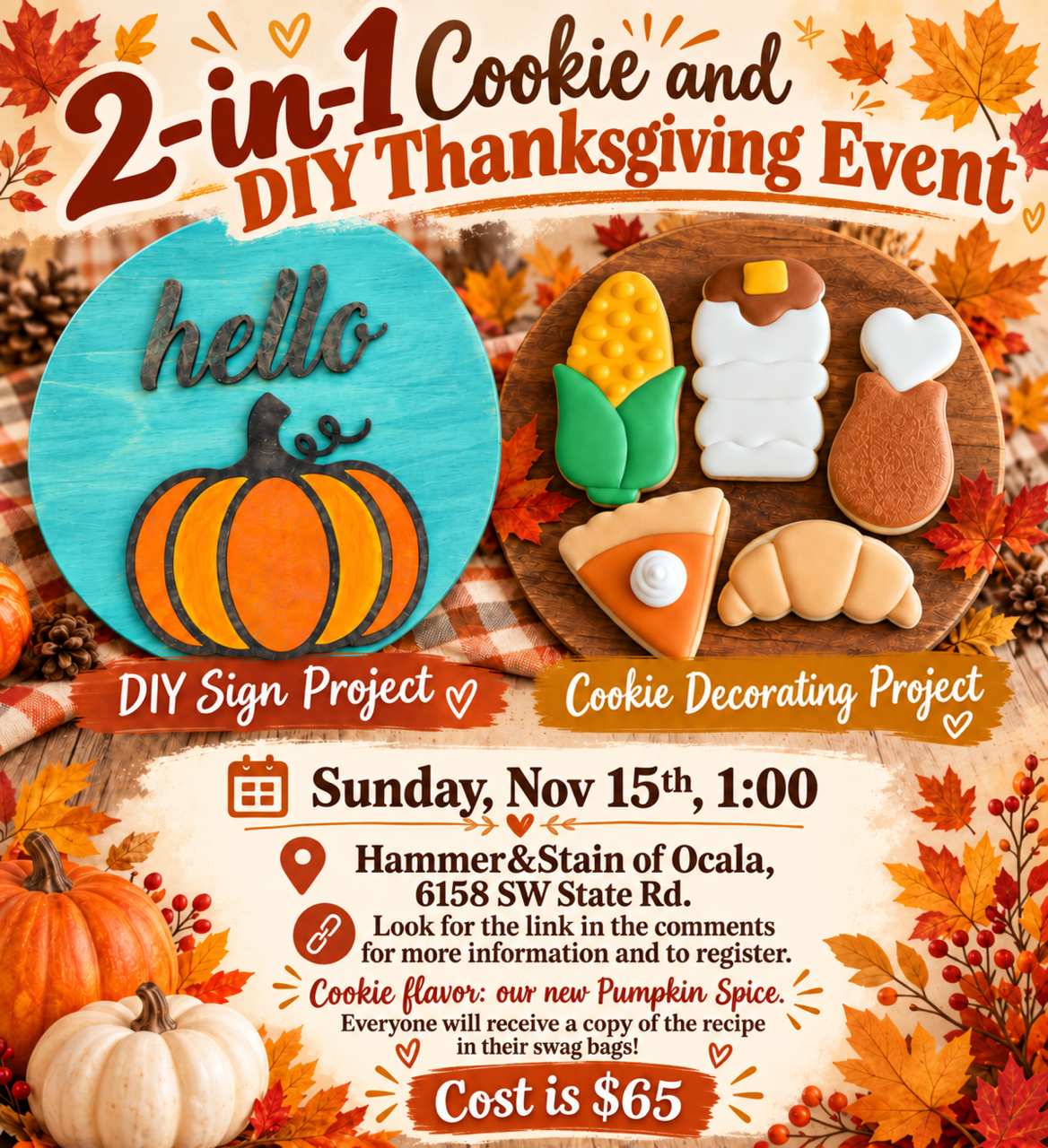 THANKFUL COOKIE EVENT-NOV 15TH,1PM